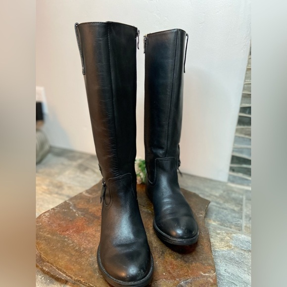 Bussola Shoes - Bussola~Black Leather Riding Boots~Expandable Elastic @ Calf~Size 38-EUR/7.5-US